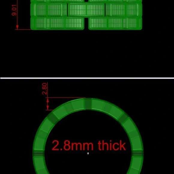 Men's Solid Silver Block Eternity Ring Eng Band Stackable - Picture 5 of 5